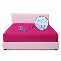 Protector Colchón Queen Antifluido Fucsia 160x190cm