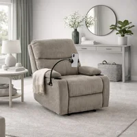 Silla Reclinable con Soporte para Celular Gris 76x74x98 cm