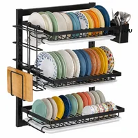 Organizador de Cocina Escurridor de Platos 3 Niveles 42 cm