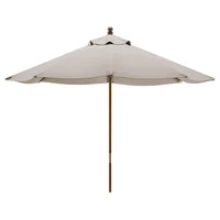 Sombrilla Tramontina Beige En Madera Con Cobertura En Poliéster y Protección Uv 248 cm