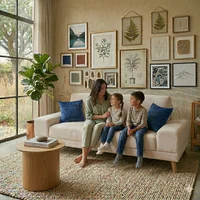 Sofa Cama Primavera Marfil con 2 Cojines