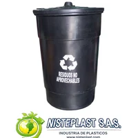 Caneca 208 Lts Tapa Plana Negra