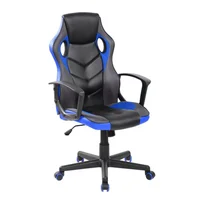 Silla Gamer Ergonómica Negro/Azul Con Respaldo Alto