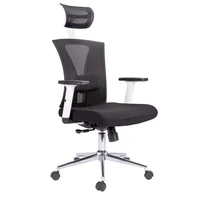 Silla de Oficina Ergonómica Blanca/negra Con Malla Transpirable y Soporte Lumbar