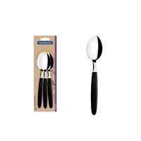 Juego de Cucharas de Mesa Tramontina Ipanema en Acero Inoxidable y Mangos Polipropileno Negro 3 Piezas