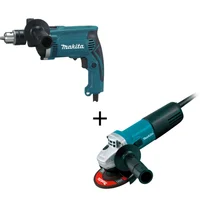 Combo Makita de Taladro ½ Pulgada 860w + Pulidora 4-1/2  Pulgada 840w