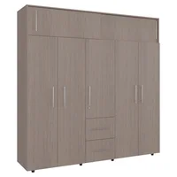 Closet Bigaf 204x200x50.3 cm Gris 5 Puertas 2 Cajones