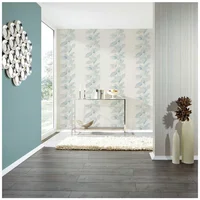 Papel Colgadura Hojas Vr Claro Gris 53 cm x 10 m