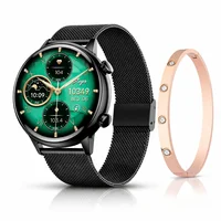 Reloj Smartwatch Inteligente Mujer Sumergible 3 Pulzos Roman Negro Mesh