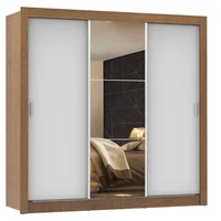 Closet Monaco 3 Puertas Corredizas 1 Espejo Marrón/blanco