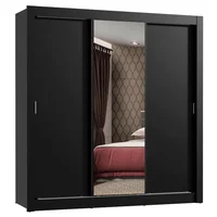 Closet Monaco 3 Puertas Corredizas 1 Espejo Negro