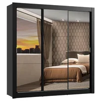Closet Monaco 3 Puertas Corredizas con Espejos Negro