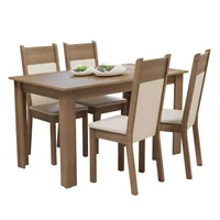 Juego de Comedor Ellen con 4 Sillas Marrón/beige