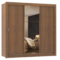 Closet Monaco 3 Puertas Corredizas 1 Espejo Marrón