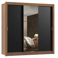 Closet Monaco 3 Puertas Corredizas 1 Espejo Marrón/negro