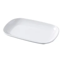 Set 4 Platos Melamina Rectagulares Grandes Blancos