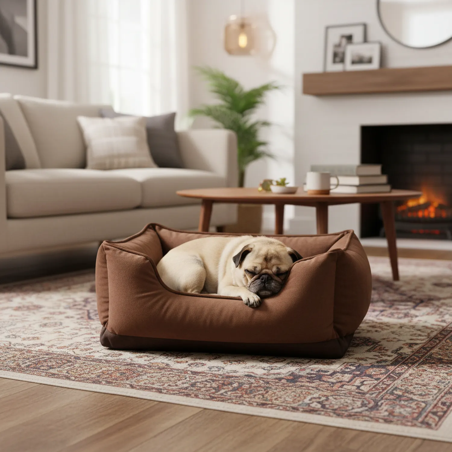 Cama De Lujo Mediana Café