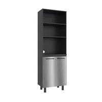 Alacena Corcega (1c) Wengue+inox/wengue 186x60x40.3 cm Just Home Collection