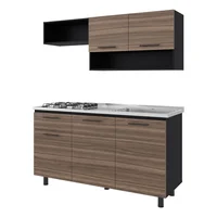 Cocina Corcega Derecha (3c) Wengue+avellana/wengue 186x150x53.3 cm Just Home Collection