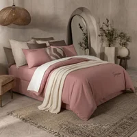 Duvet Microfibra Bordado Sampson Violeta Oscuro + Sábana Plana