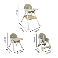 Silla Comedor Bebe Bahamas 3 En 1 Gris Happy Baby