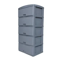 Practimueble Organizador Plástico Grande de 5 Niveles Gris Colplast