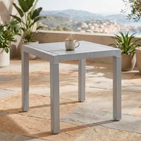 Mesa Plástica Cuadrada 75x75x73.5 cm Baru Gris