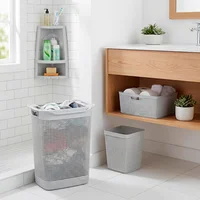 Set Canasta 50 Litros Linum + Papelera 6 Litros + Canasta 30 Litros + Organizador Ducha