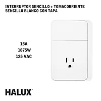 Interruptor + Tomacorriente Sencillo Blanco Fussion