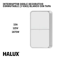 Interruptor Doble Conmutable Blanco Halux Fussion