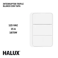 Interruptor Triple Blanco Halux Fussion