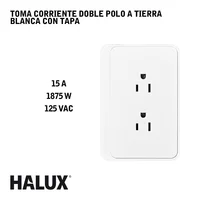 Tomacorriente Doble Con Tapa Blanco Halux Fussion