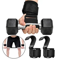 Ganchos de Levantamiento de Pesas Con Muñequera Ajustable Gym