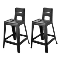 Set de 2 Sillas Bar Plastica Baru 87.2x45.5 cm Negro