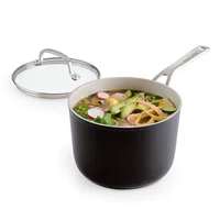 Perol Con Tapa 2.8l. Aluminio Forjado Antiadherente Cerámico Color Negro Kitchenaid