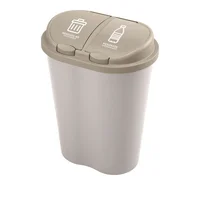 Caneca Plástica Push Doble 2x25 Litros Almendra Rimax