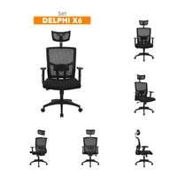 Silla Escritorio con Cabecero Negro Delphi Set X 6 Unidades