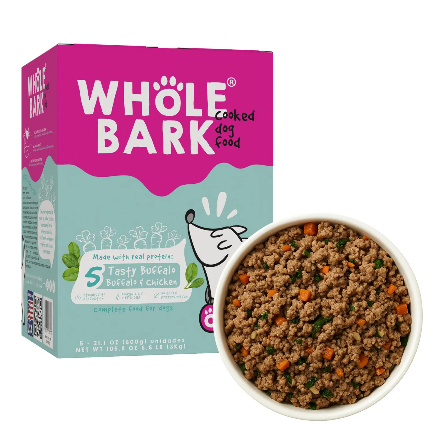Comida Pasteurizada Perro Tasty Buffalo Whole Bark
