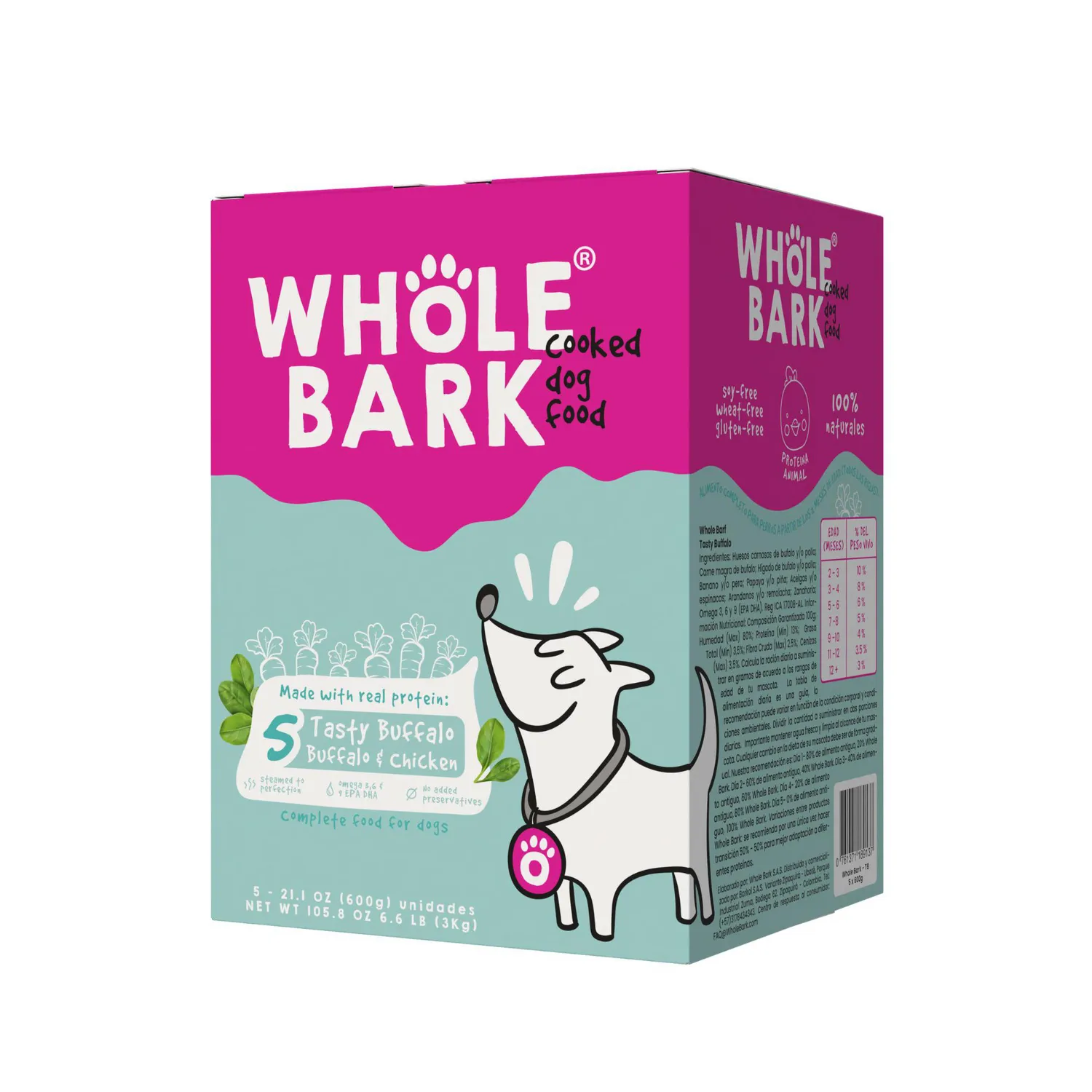 Comida Pasteurizada Perro Tasty Buffalo Whole Bark