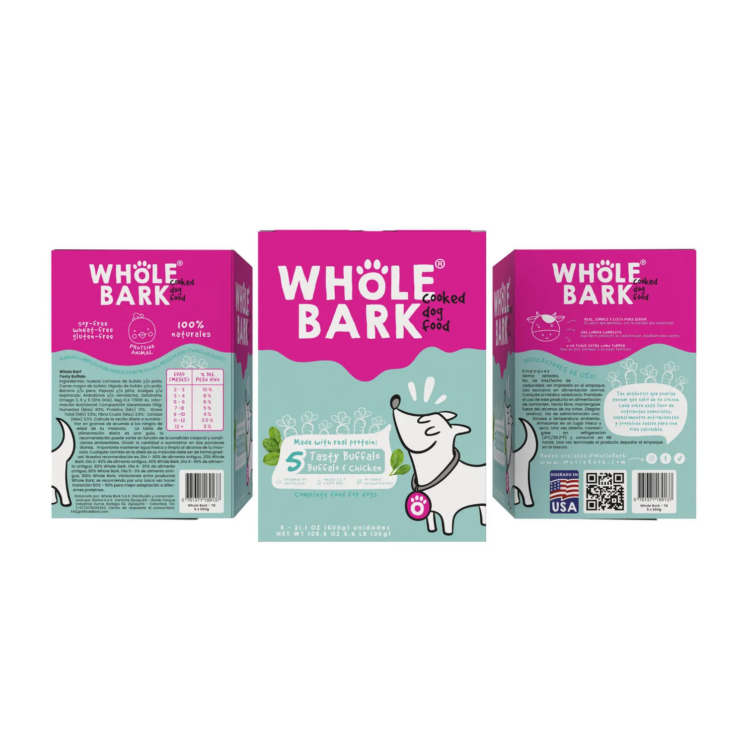 Comida Pasteurizada Perro Tasty Buffalo Whole Bark 3