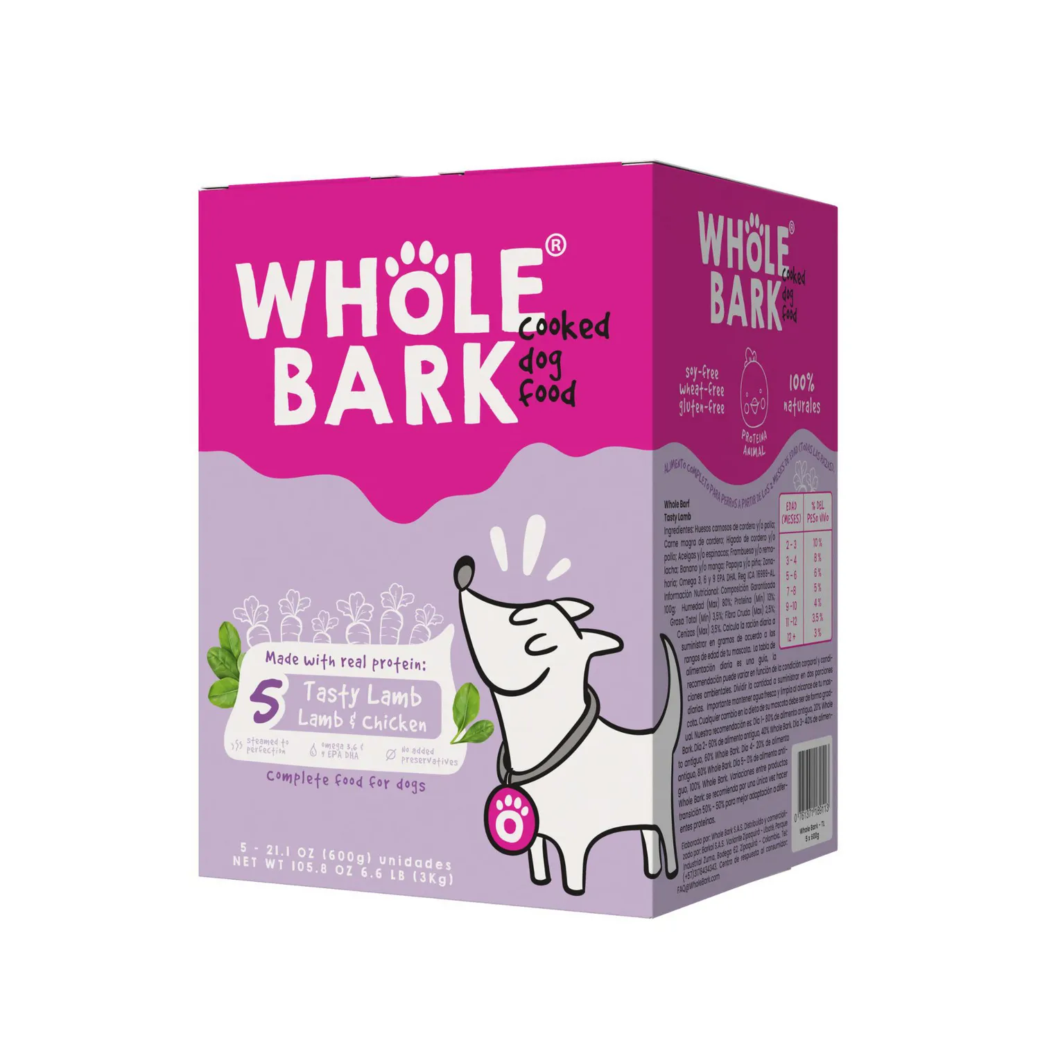 Comida Pasteurizada Perro Tasty Lamb Whole Bark
