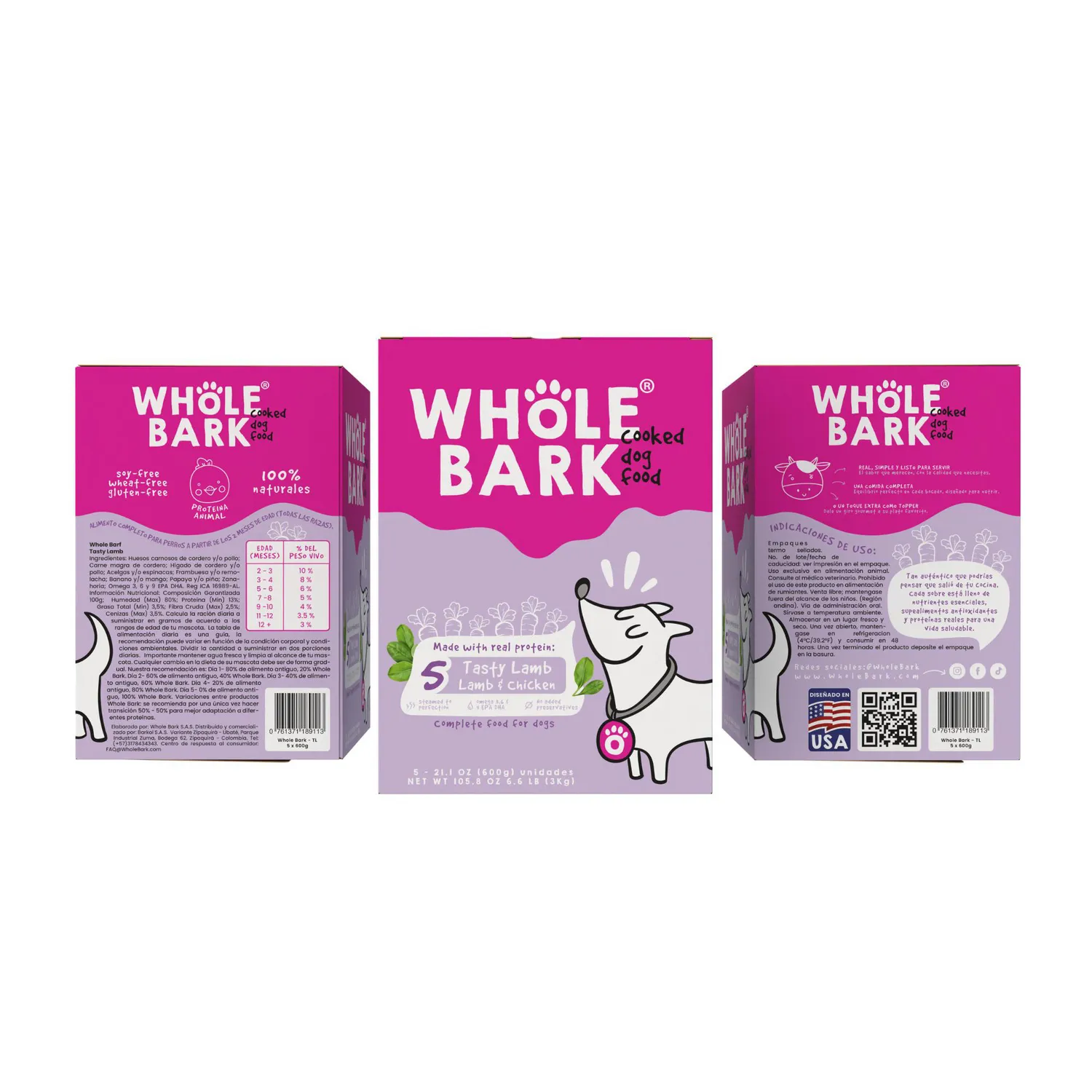 Comida Pasteurizada Perro Tasty Lamb Whole Bark 3
