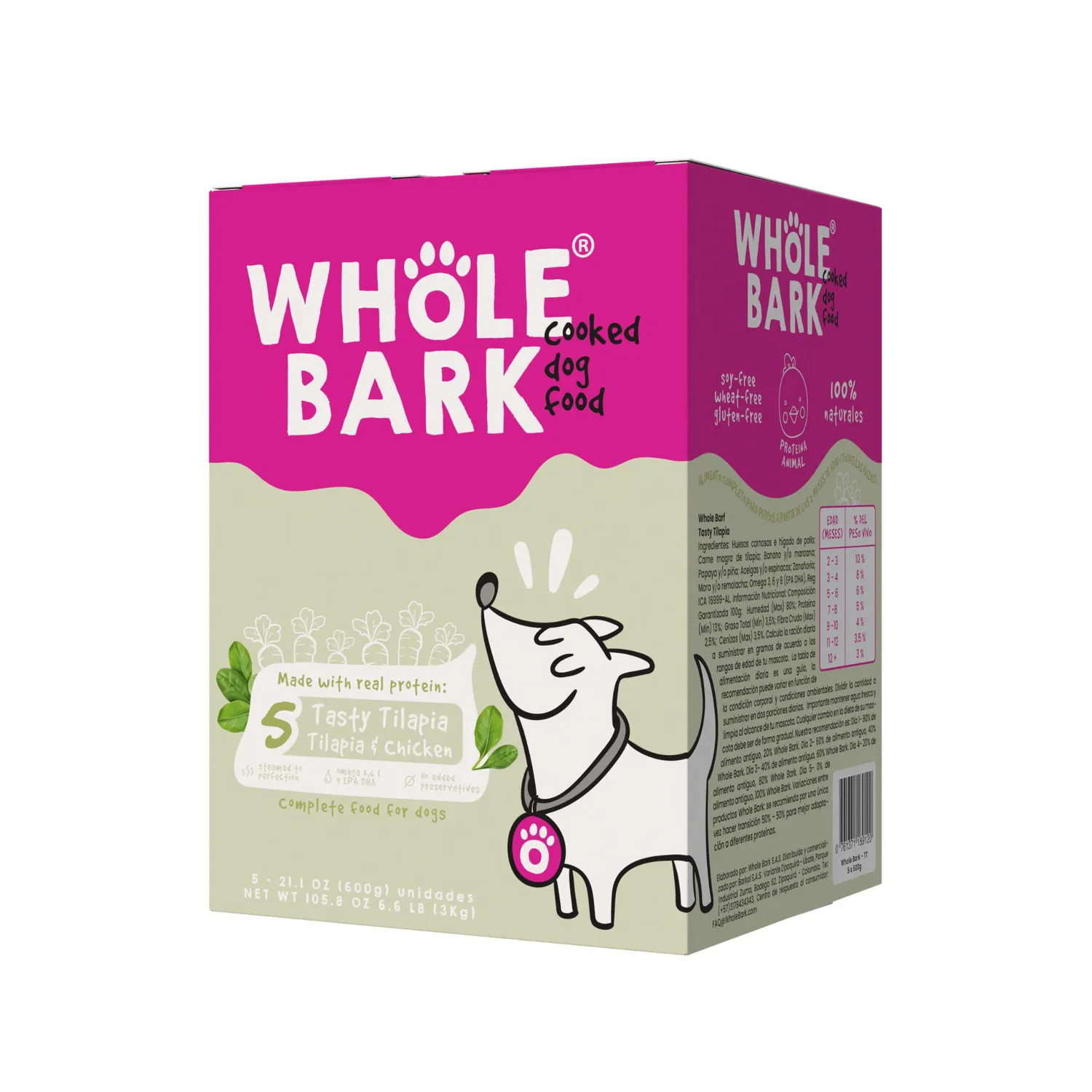 Comida Pasteurizada Perro Tasty Tilapia Whole Bark