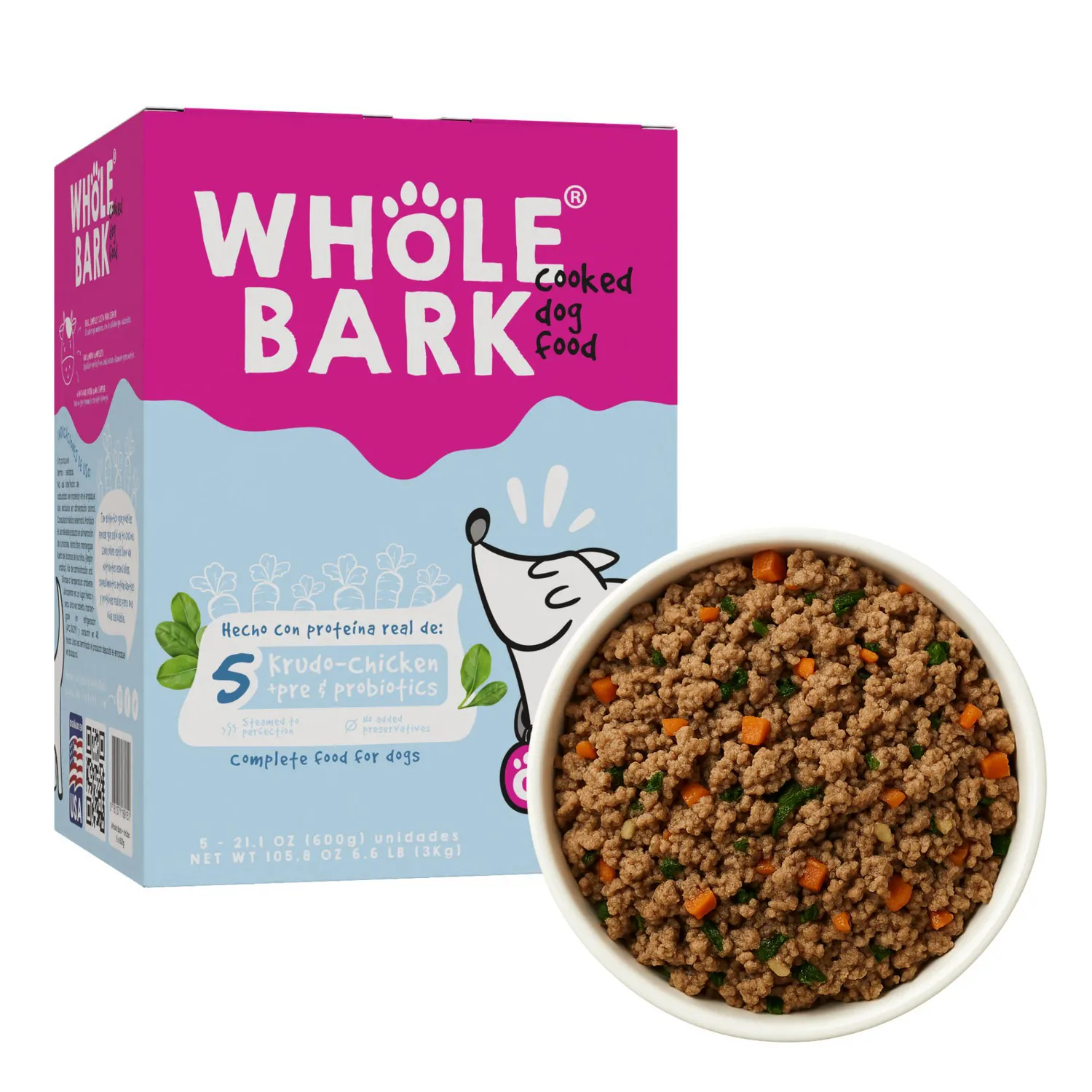 Comida Pasteurizada Perro Krudo Whole Bark