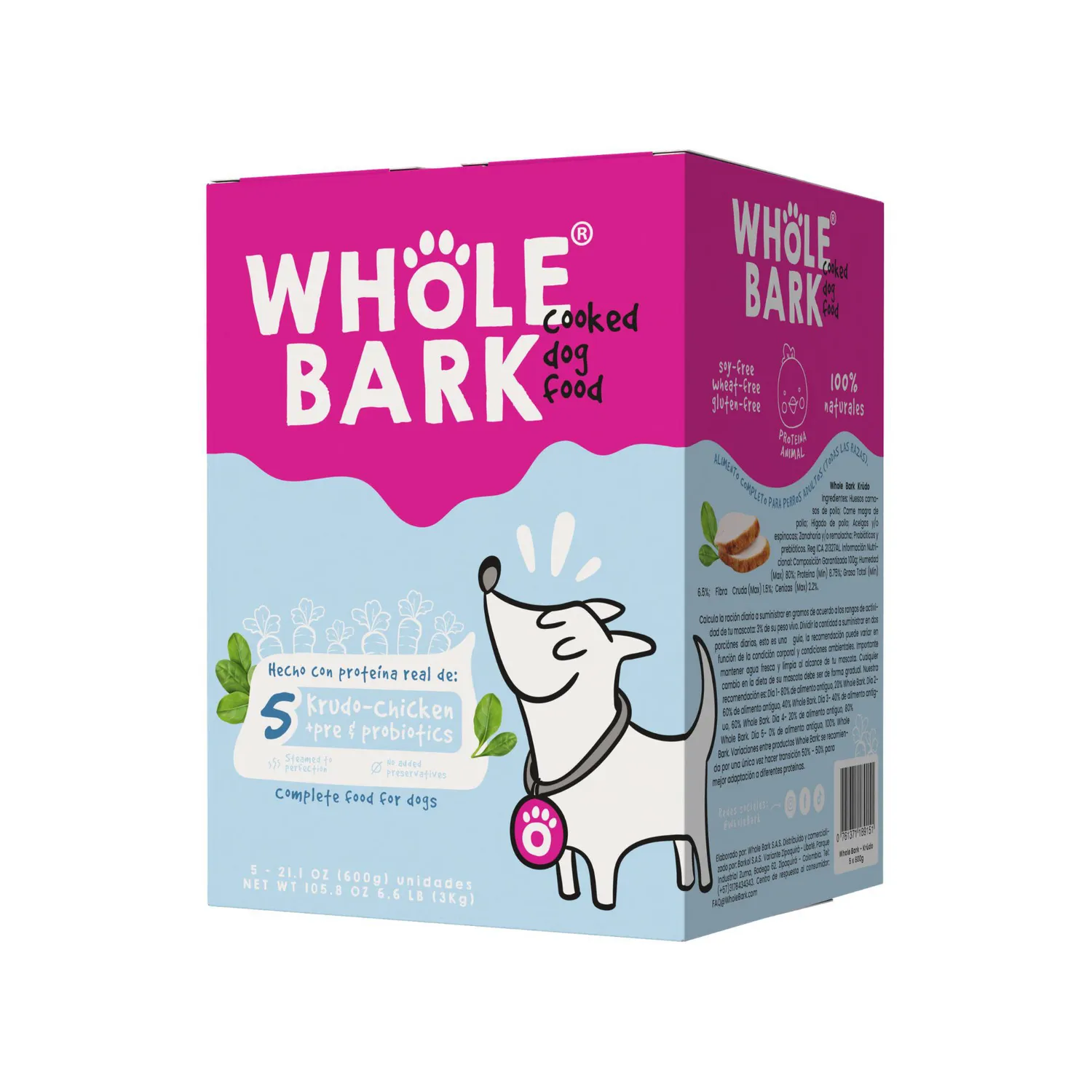 Comida Pasteurizada Perro Krudo Whole Bark