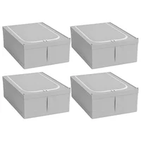 Set X4 Cajas Organizadoras Ropa Plegables Con Tapa y Cierre