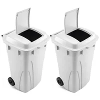 Set X2 Caneca 120l Industrial Con Tapa para Trabajo Pesado