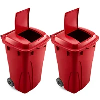 Set X2 Caneca 120l Industrial Con Tapa para Trabajo Pesado