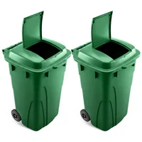 Set X2 Caneca 120l Industrial Con Tapa para Trabajo Pesado