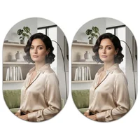 Set X2 Espejo Acrílico Ovalado 40x60cm Decorativo Moderno